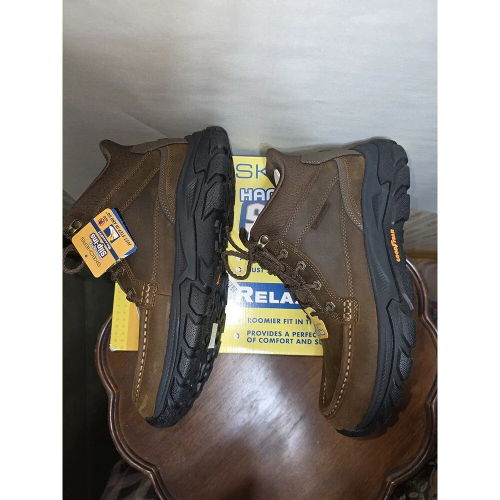 Skechers Slip-Ins Respected 2.0 Hagler Brown Boots Men's 11 Goodyear NWB